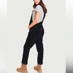 Midnight Navy Hatch Maternity Corduroy Overalls - size 1